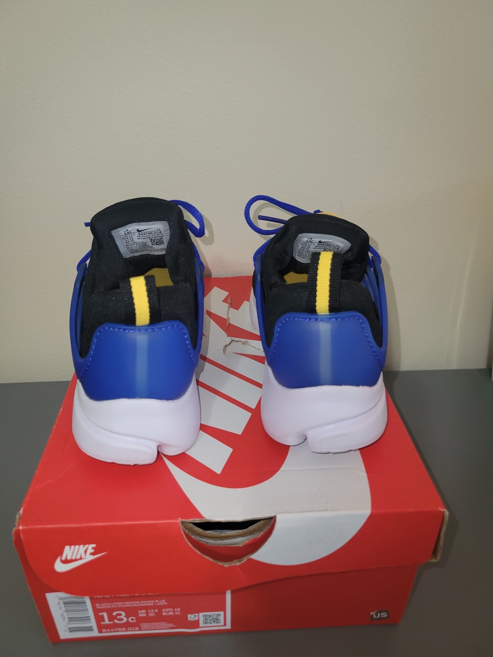 Nike Kids' Black & Royal Blue Presto Shoes with Yellow Accents - Picture 3 of 7